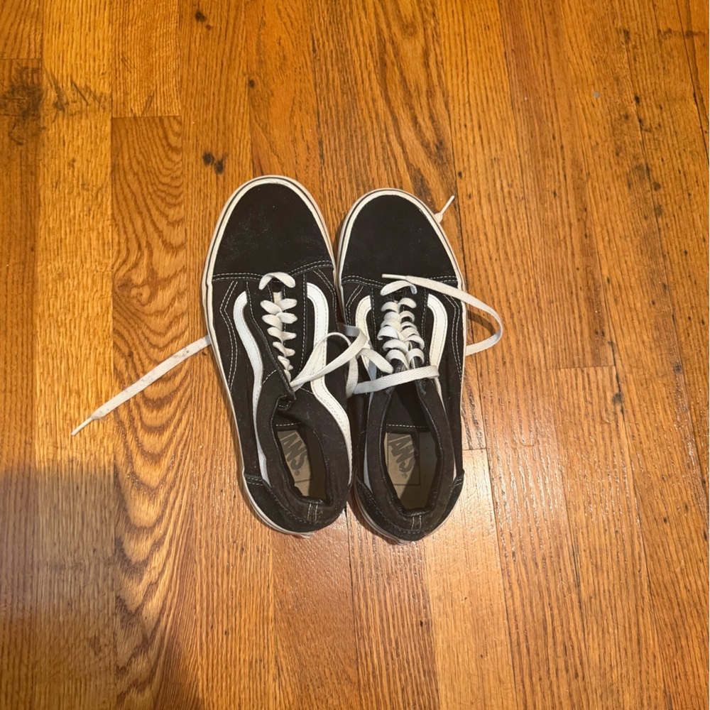 Vans Black and White Low-Top Skate Sneakers